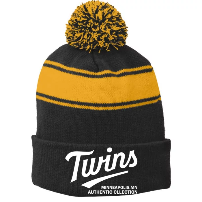 Cj Fogler Account May Or May Not Be Notable Twins Minneapolis.Mn Collection Stripe Pom Pom Beanie