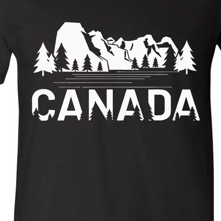 Canada Forest And Mountains Lake Louise Alberta Souvenir V-Neck T-Shirt