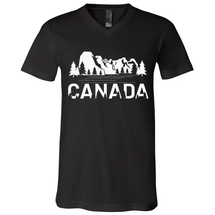 Canada Forest And Mountains Lake Louise Alberta Souvenir V-Neck T-Shirt