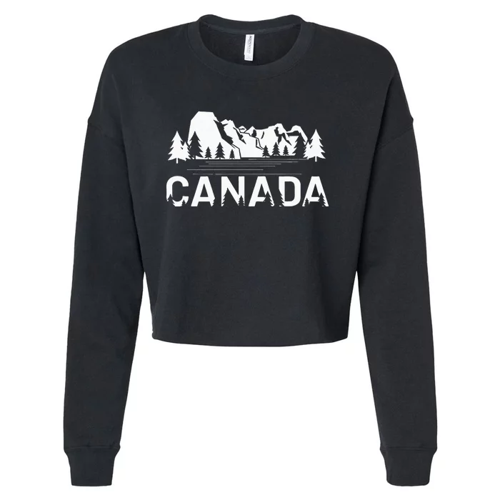 Canada Forest And Mountains Lake Louise Alberta Souvenir Cropped Pullover Crew