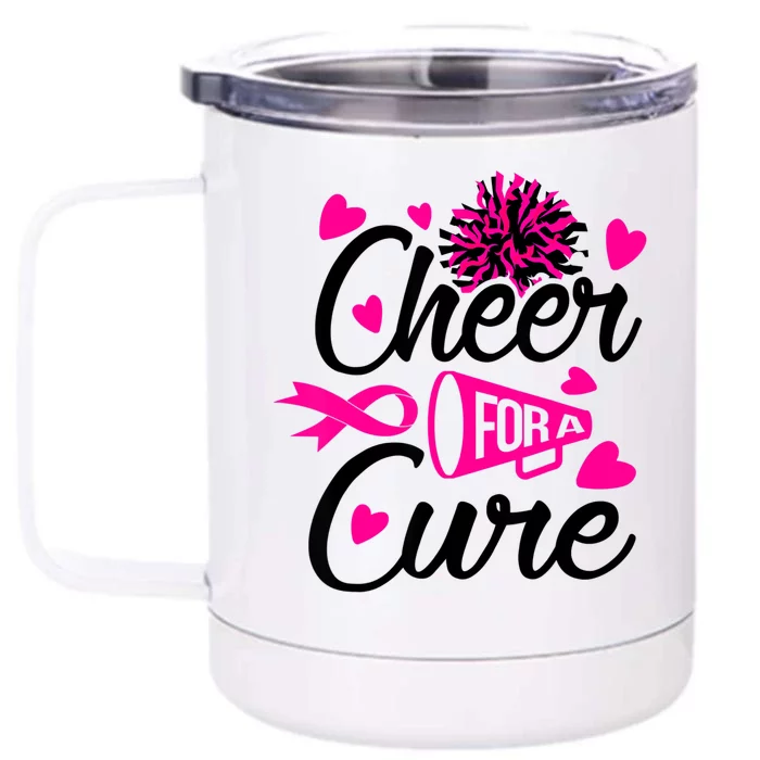 Cheer For A Cure Breast Cancer Awareness Front & Back 12oz Stainless Steel Tumbler Cup