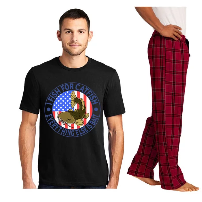 Catfish Fisherman American Flag Catfishing Flathead Pajama Set