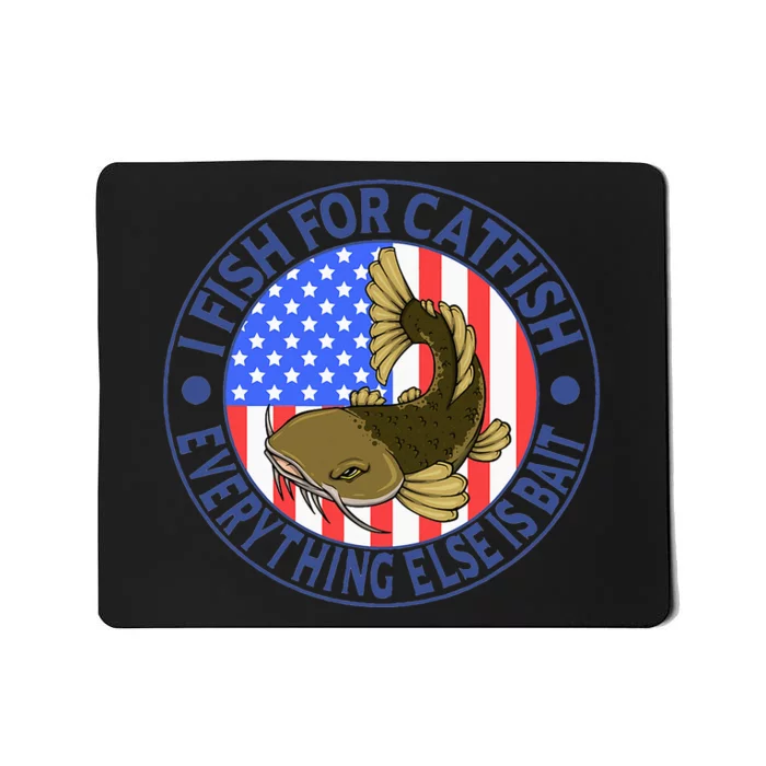 Catfish Fisherman American Flag Catfishing Flathead Mousepad