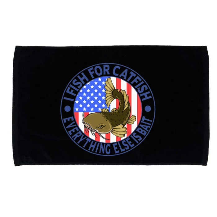 Catfish Fisherman American Flag Catfishing Flathead Microfiber Hand Towel