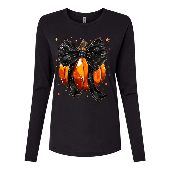 Cute Fall Autumn Halloween Pumpkin Womens Cotton Relaxed Long Sleeve T-Shirt