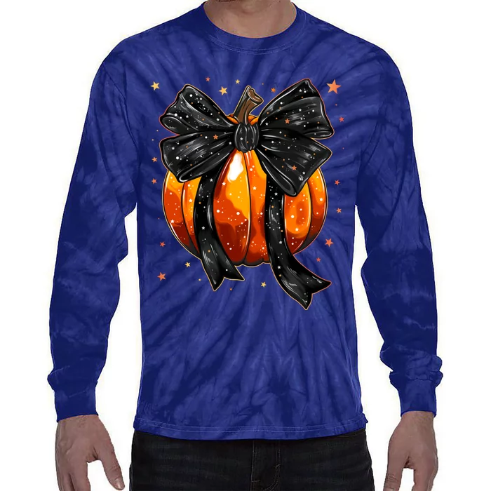 Cute Fall Autumn Halloween Pumpkin Tie-Dye Long Sleeve Shirt