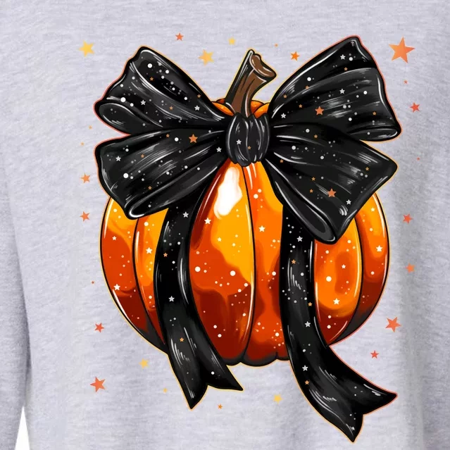 Cute Fall Autumn Halloween Pumpkin Cropped Pullover Crew