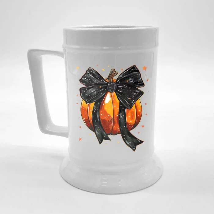 Cute Fall Autumn Halloween Pumpkin Front & Back Beer Stein