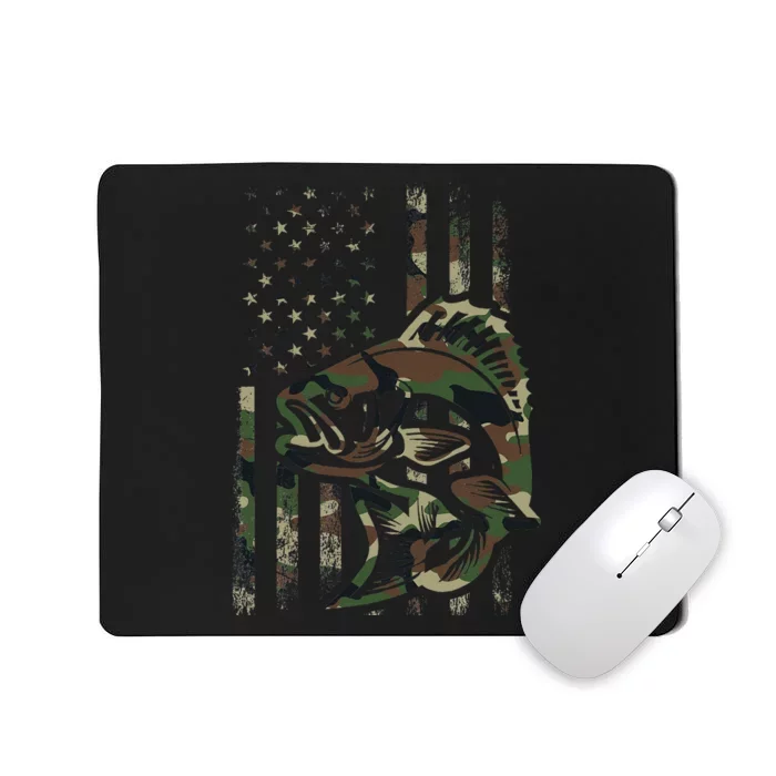 Camo Fishing American Flag Bass Fishing Mousepad