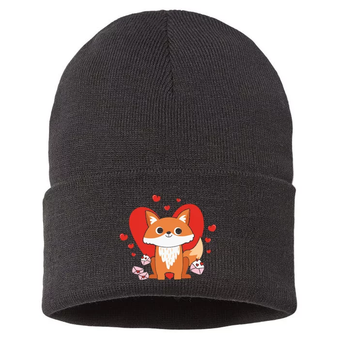 Cute Fox Animal Valentine Gift For Valentine Day Sustainable Knit Beanie