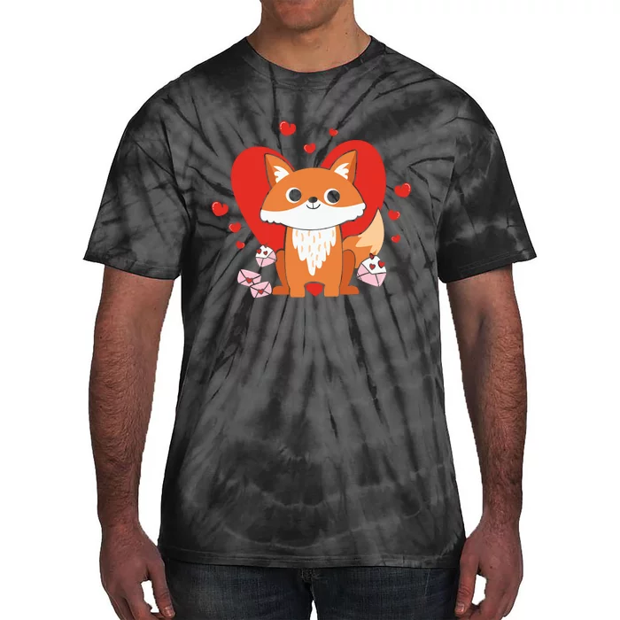 Cute Fox Animal Valentine Gift For Valentine Day Tie-Dye T-Shirt