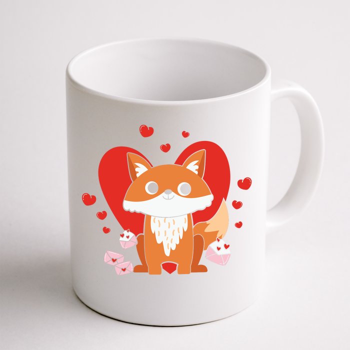 Cute Fox Animal Valentine Gift For Valentine Day Front & Back Coffee Mug