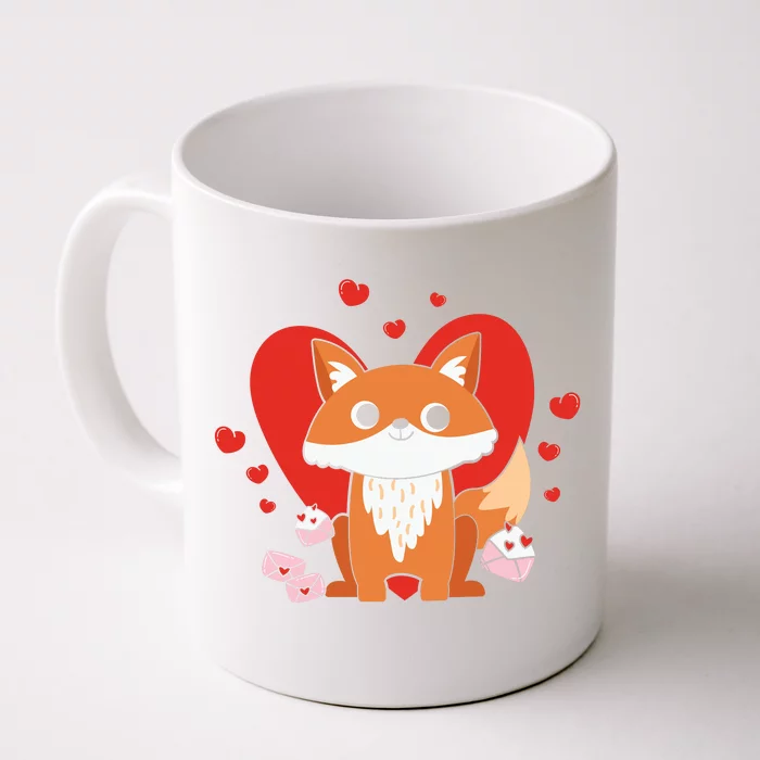 Cute Fox Animal Valentine Gift For Valentine Day Front & Back Coffee Mug