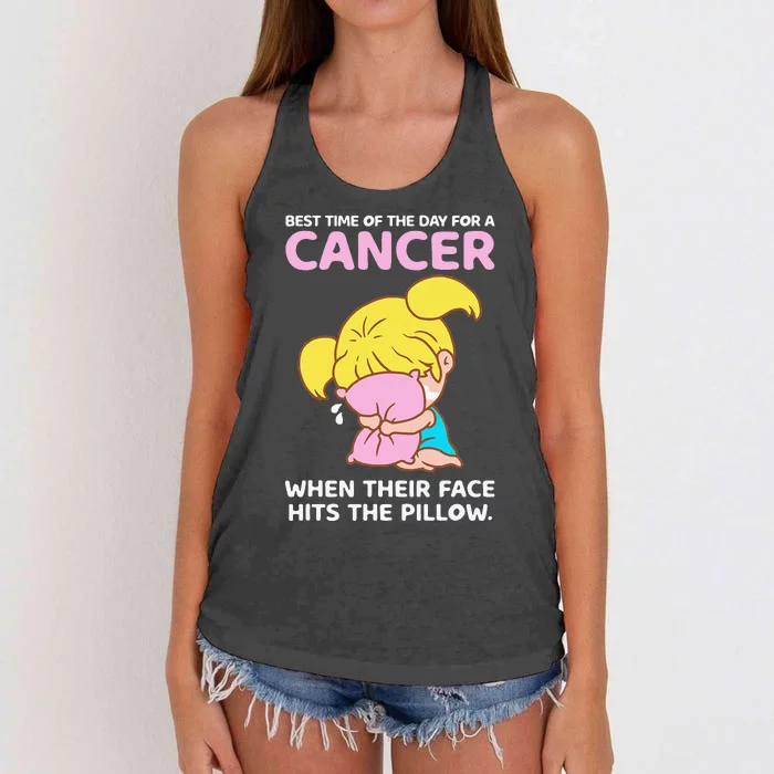 Cancer Facts Astrology Horoscope Zodiac Sign Birthday Women's Knotted Racerback Tank