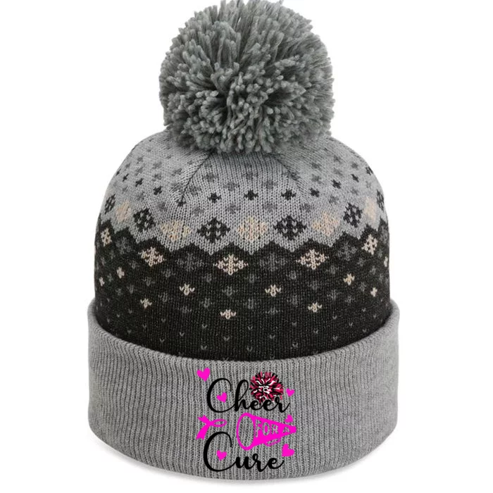 Cheer For A Cure Breast Cancer Awareness The Baniff Cuffed Pom Beanie