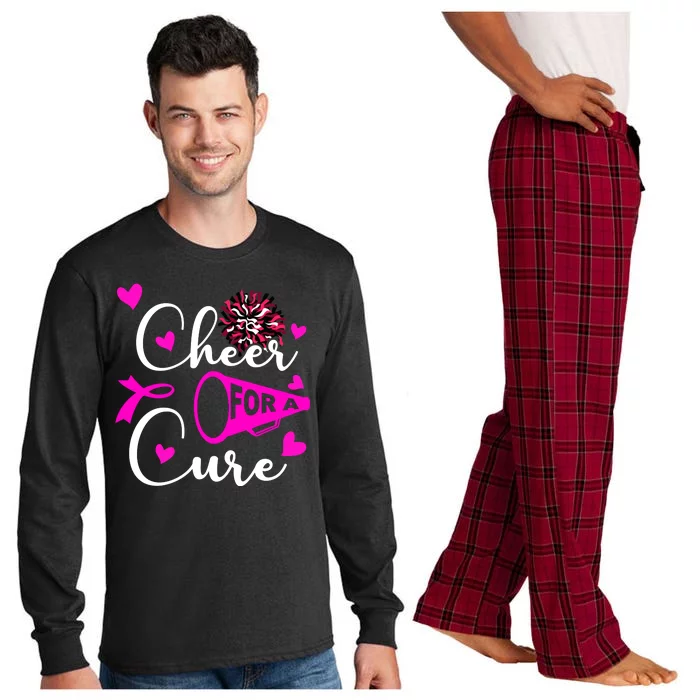 Cheer For A Cure Breast Cancer Awareness Long Sleeve Pajama Set