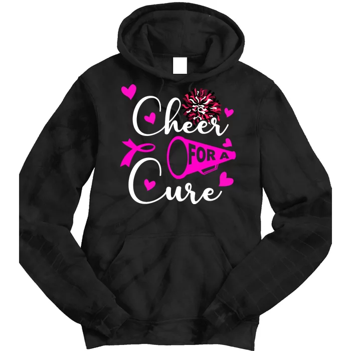 Cheer For A Cure Breast Cancer Awareness Tie Dye Hoodie