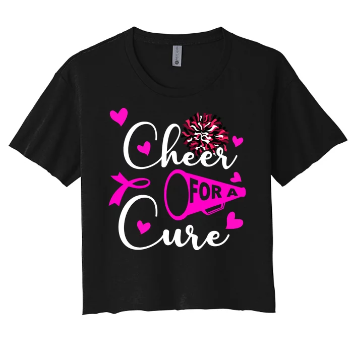 Cheer For A Cure Breast Cancer Awareness Women's Crop Top Tee