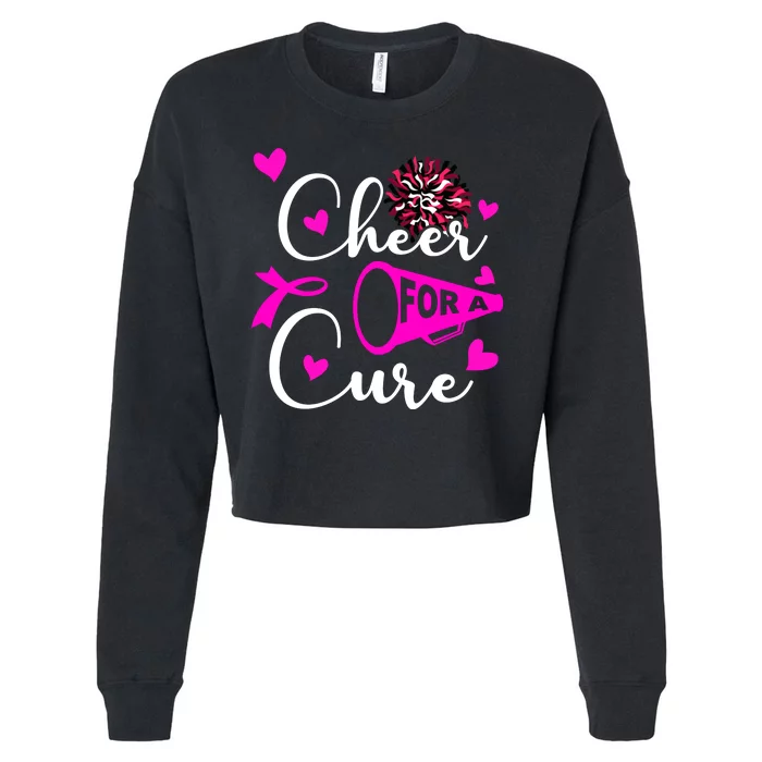 Cheer For A Cure Breast Cancer Awareness Cropped Pullover Crew