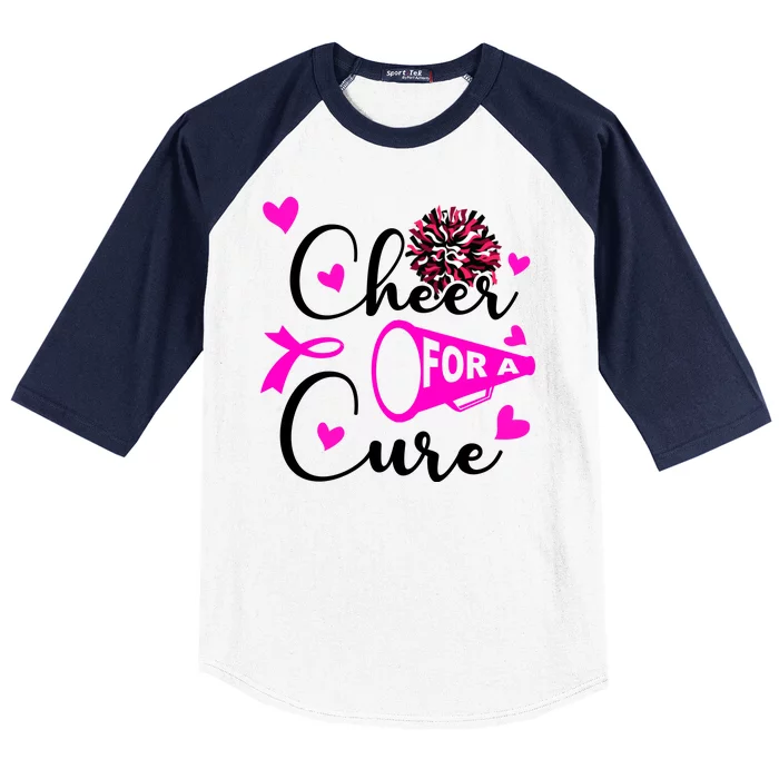 Cheer For A Cure Breast Cancer Awareness Baseball Sleeve Shirt