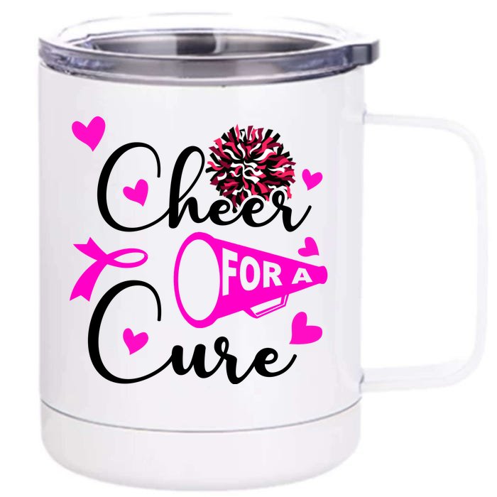 Cheer For A Cure Breast Cancer Awareness Front & Back 12oz Stainless Steel Tumbler Cup