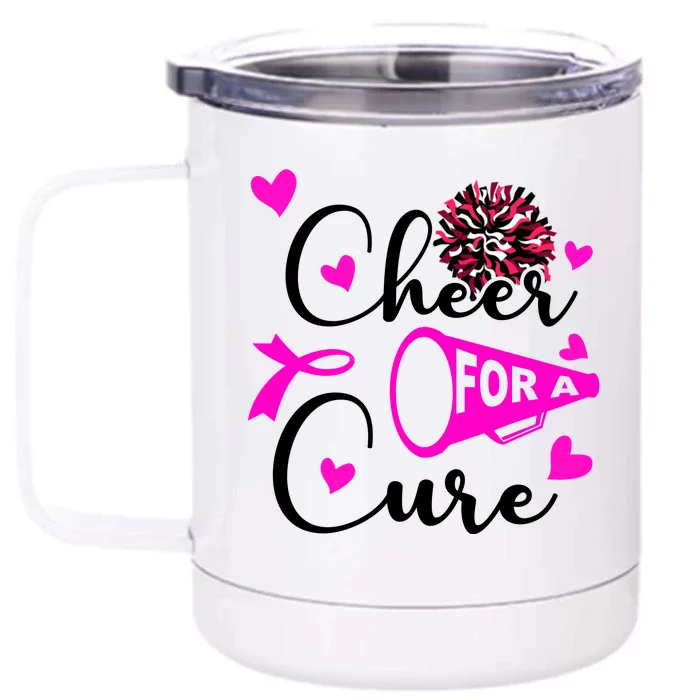 Cheer For A Cure Breast Cancer Awareness Front & Back 12oz Stainless Steel Tumbler Cup