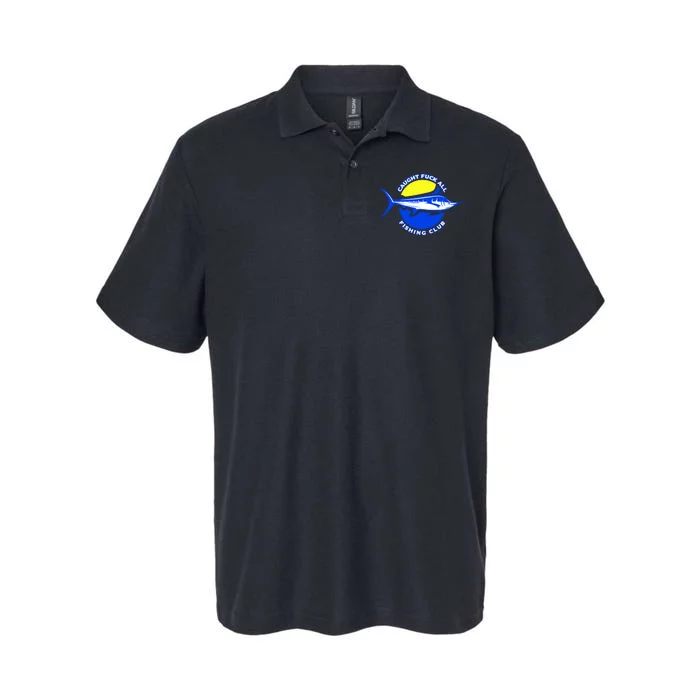 Caught Fuck All Fishing Club Softstyle Adult Sport Polo