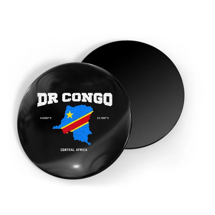 Congolese Flag And Map Dr. Congo Coordinates Magnet