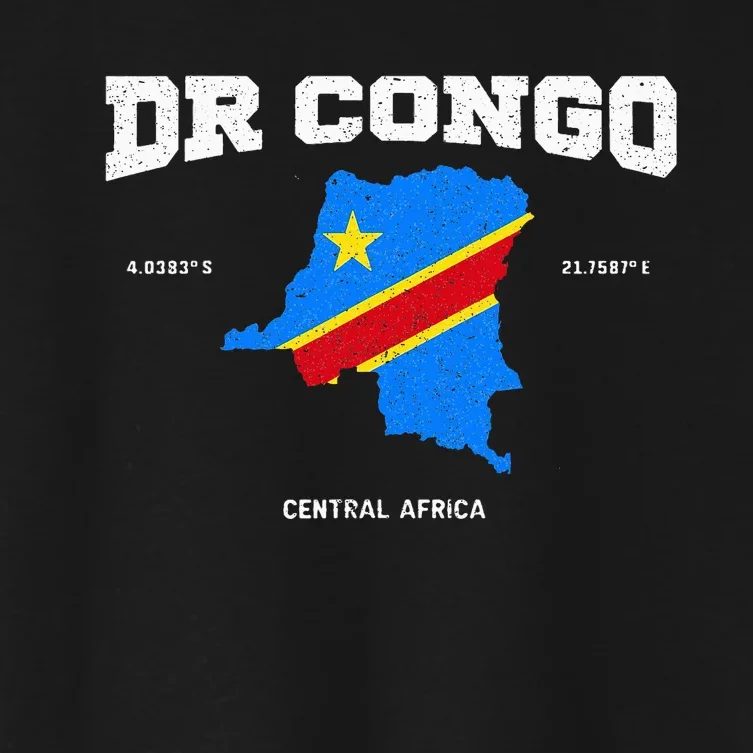 Congolese Flag And Map Dr. Congo Coordinates Women's Crop Top Tee