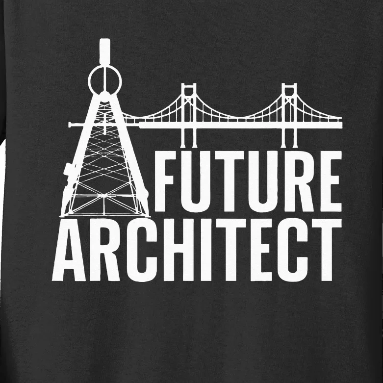 Cool Future Architect Art Architecture Student Kids Long Sleeve Shirt