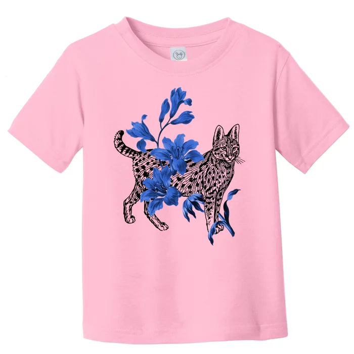 Cat Flower Art Cute Toddler T-Shirt