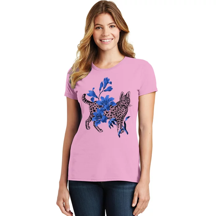 Cat Flower Art Cute Women's T-Shirt