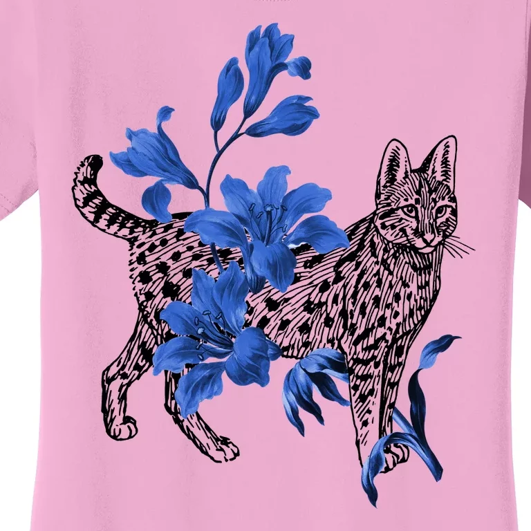 Cat Flower Art Cute Women's T-Shirt