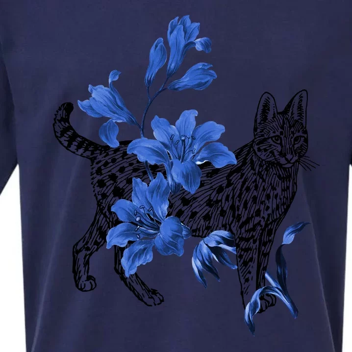 Cat Flower Art Cute Sueded Cloud Jersey T-Shirt