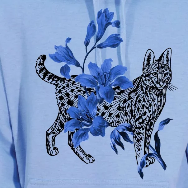 Cat Flower Art Cute Unisex Surf Hoodie