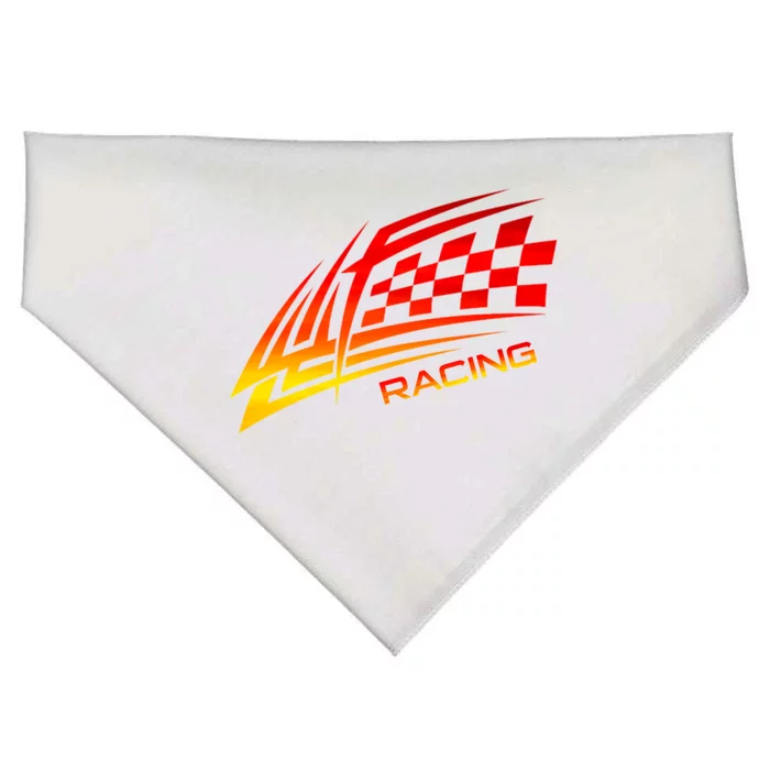 Checker Flag Auto Car Racing Checkered Racing Flag Graphic Gift USA-Made Doggie Bandana