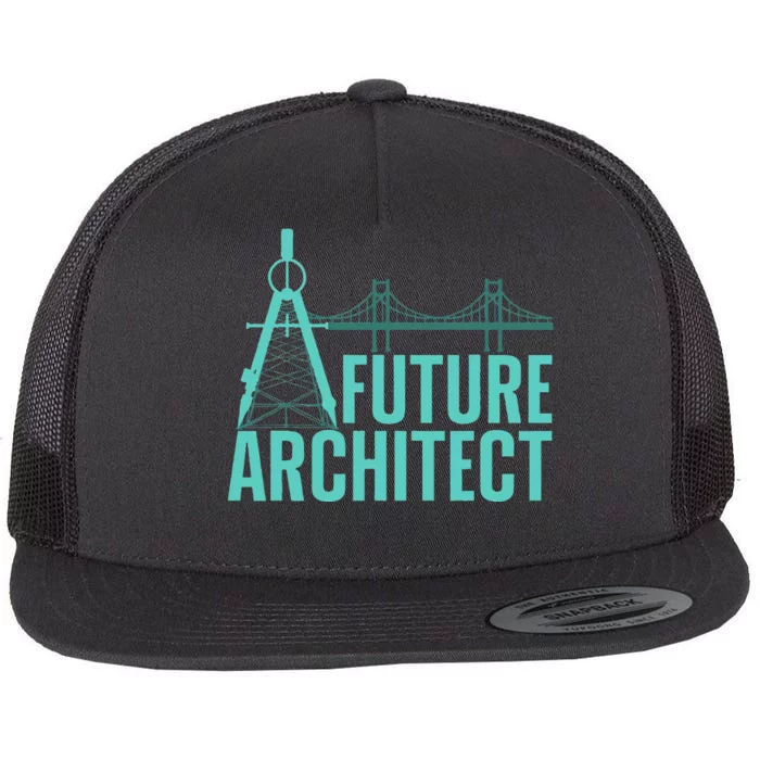 Cool Future Architect Art Architecture Student Flat Bill Trucker Hat