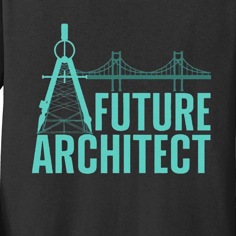 Cool Future Architect Art Architecture Student Kids Long Sleeve Shirt