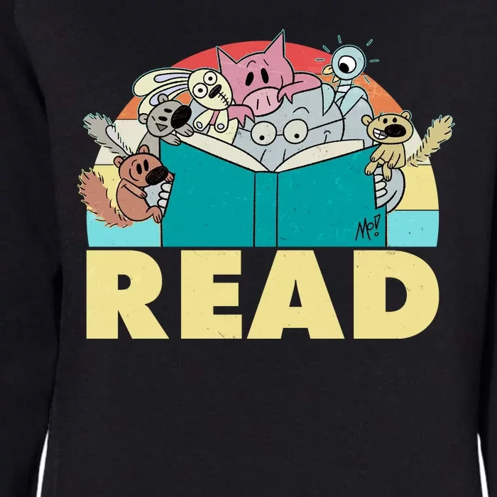 Cute Funny Animals Read Reading Book Lover Fan Womens California Wash Sweatshirt