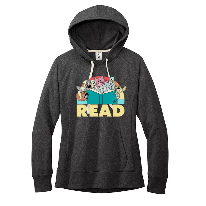 Cute Funny Animals Read Reading Book Lover Fan Women's Fleece Hoodie