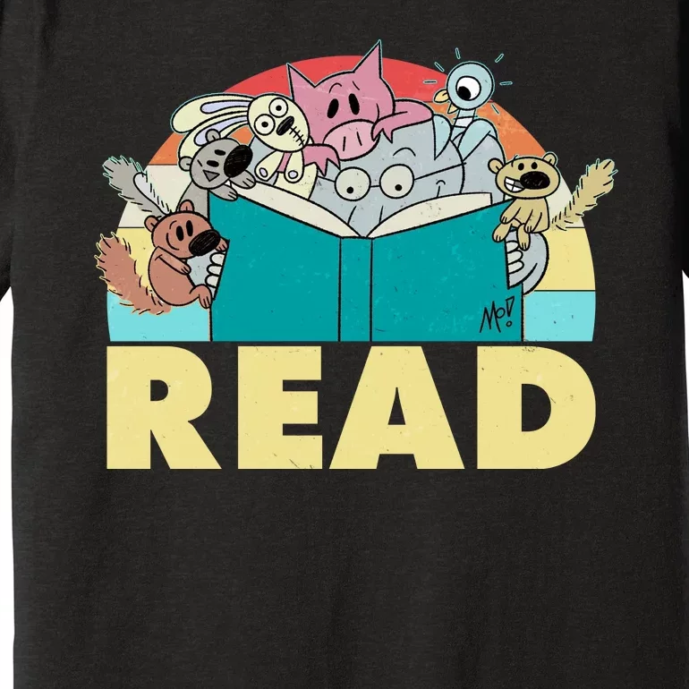 Cute Funny Animals Read Reading Book Lover Fan Premium T-Shirt