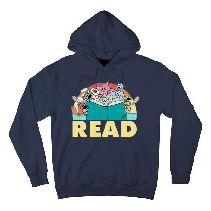 Cute Funny Animals Read Reading Book Lover Fan Hoodie