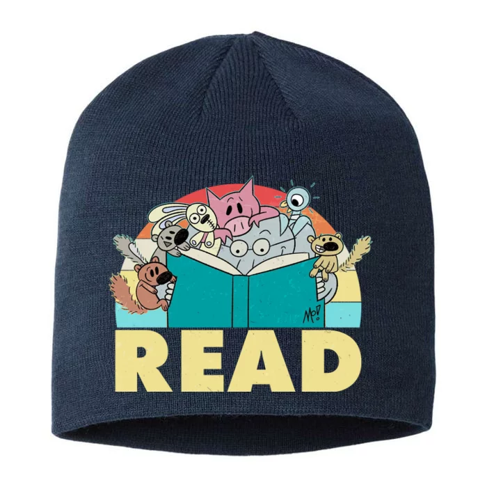 Cute Funny Animals Read Reading Book Lover Fan 8 1/2in Sustainable Knit Beanie