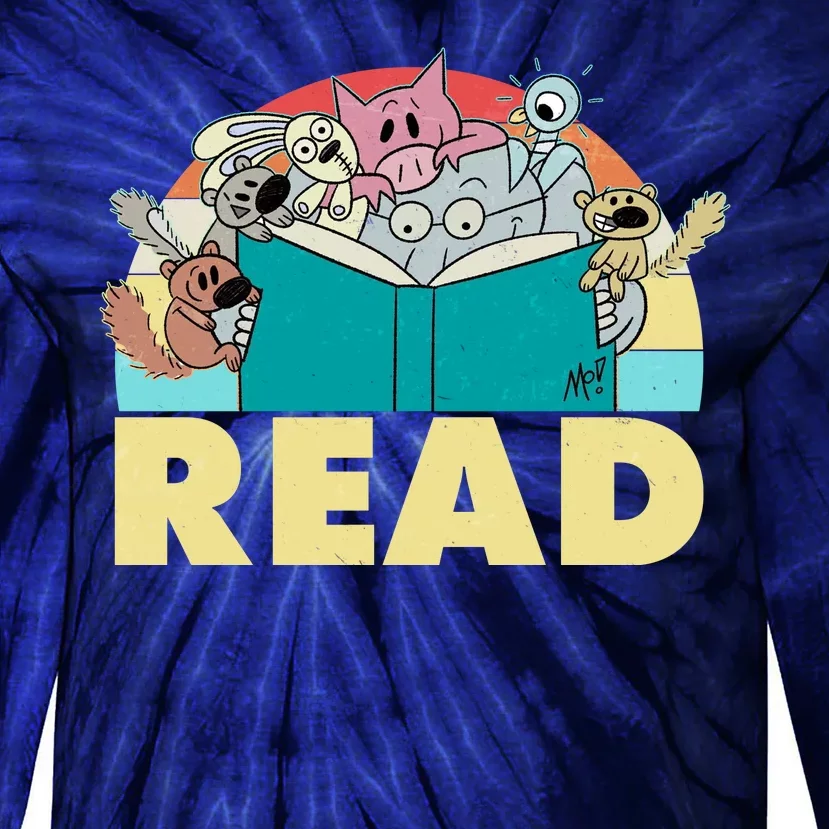 Cute Funny Animals Read Reading Book Lover Fan Tie-Dye Long Sleeve Shirt