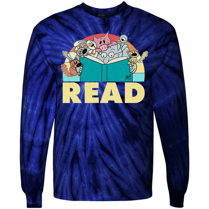 Cute Funny Animals Read Reading Book Lover Fan Tie-Dye Long Sleeve Shirt