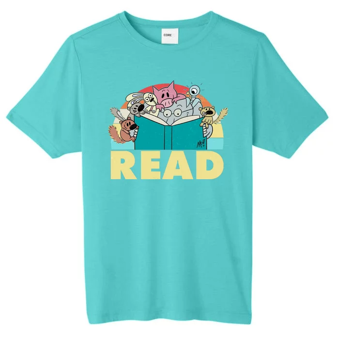 Cute Funny Animals Read Reading Book Lover Fan ChromaSoft Performance T-Shirt