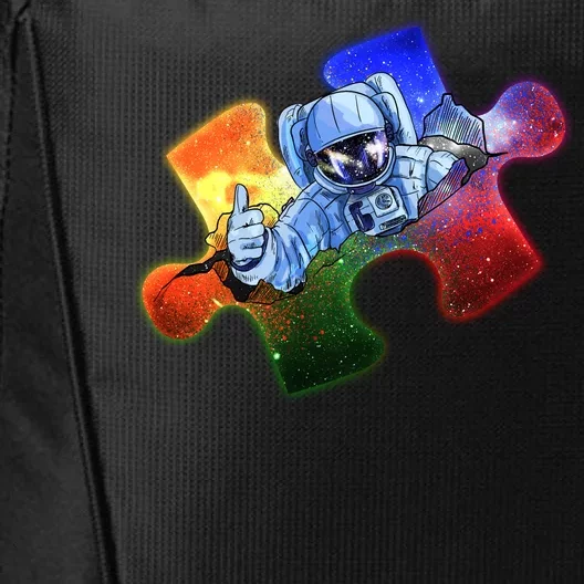 Cool Funny Autism Awareness Galaxy Puzzle Piece Astronaut City Backpack