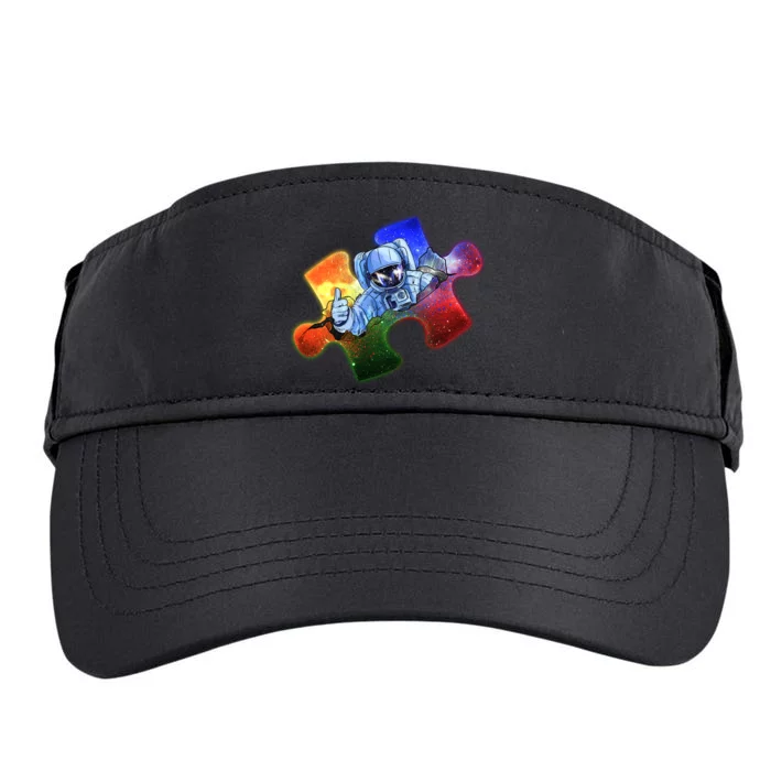 Cool Funny Autism Awareness Galaxy Puzzle Piece Astronaut Adult Drive Performance Visor