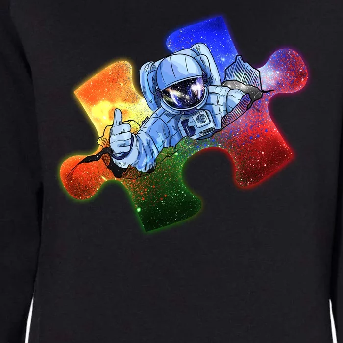 Cool Funny Autism Awareness Galaxy Puzzle Piece Astronaut Womens California Wash Sweatshirt