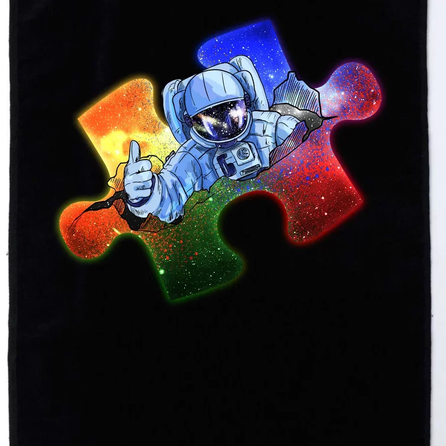 Cool Funny Autism Awareness Galaxy Puzzle Piece Astronaut Platinum Collection Golf Towel